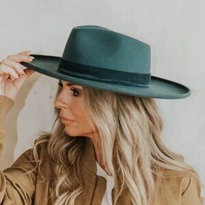 Premonition Goods 100% Wool Pencil (Wide) Brim Hat with Suede Band